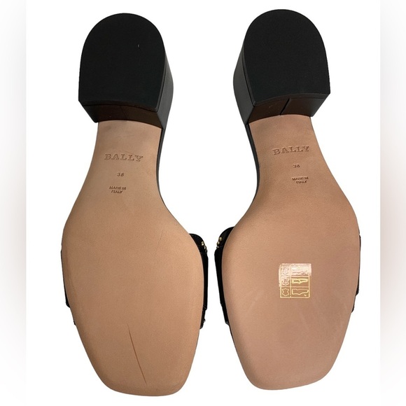 Bally‎ Peoni 40mm Studded Leather Slide Mules sz 38 - Picture 5 of 8